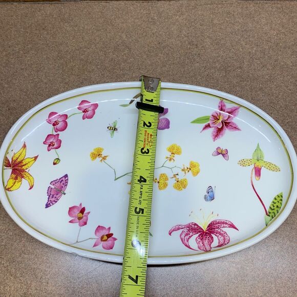 Lynn Chase Fantasia Orchids Platter 6.5 X 10" Vanity Bathroom Tray Trinket Dish - Picture 15 of 16